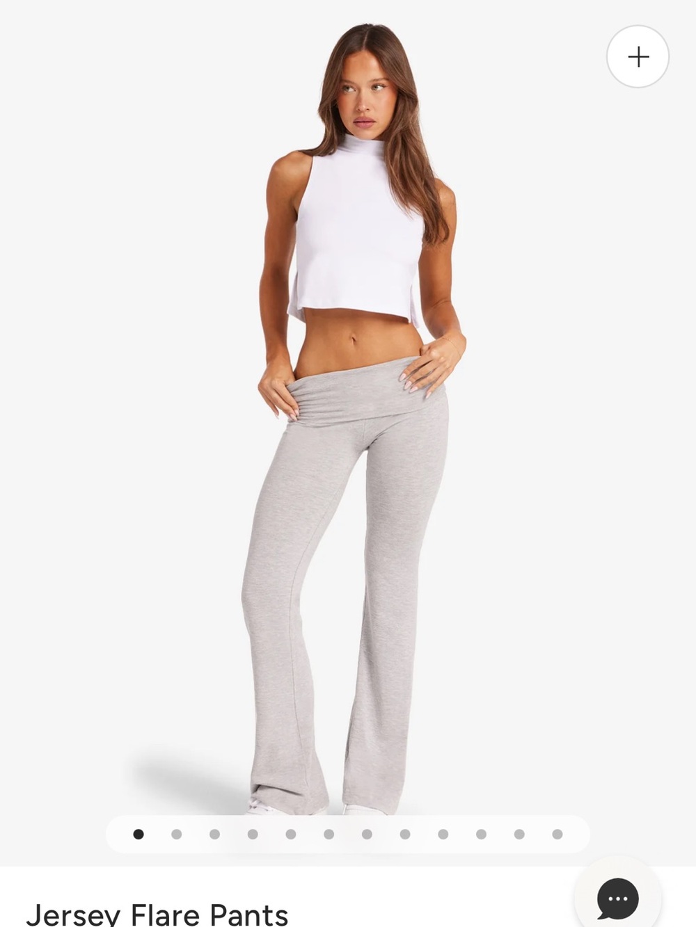 Light Gray Jersey Flare Pants